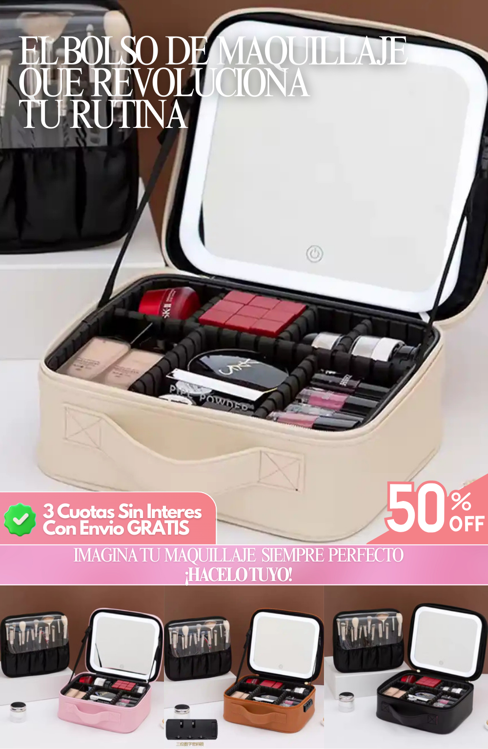 Organizador de maquillaje portátil
